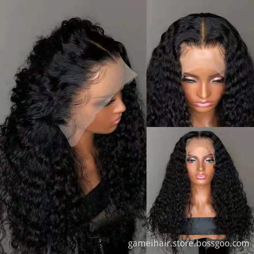 Wholesale HD Transparent Lace 100% Human Hair water Wave Wig Brazilian Hair Water Wave Lace Front Wigs With Baby Hair